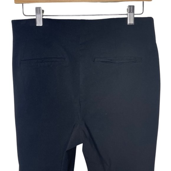WHITE HOUSE BLACK MARKET | Black Stretchy Flat Front Slim Crop Pants | Size 8S - Picture 5 of 9